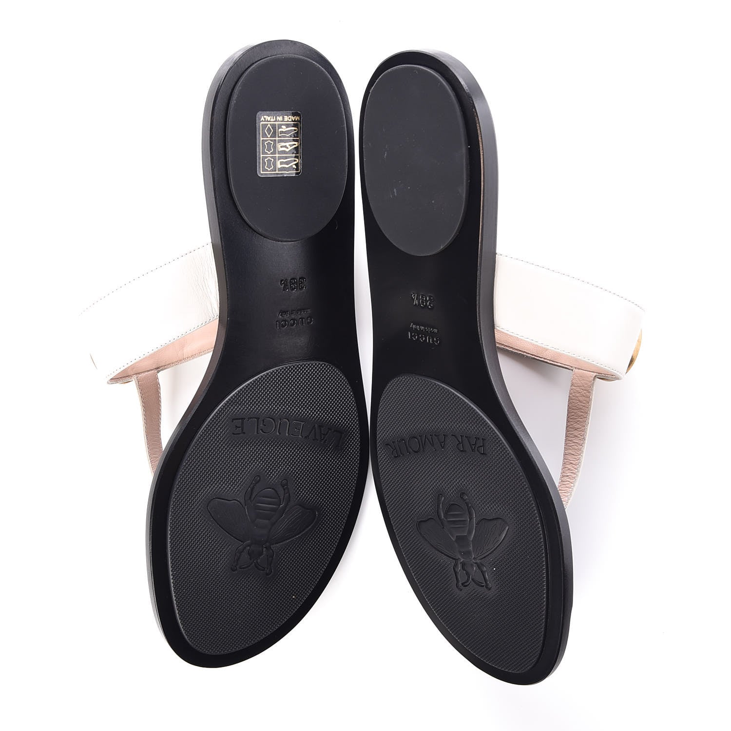 Gucci Calfskin GG Marmont Thong Sandals 38.5 Mystic White 5 of 8