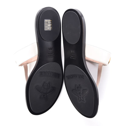 Gucci Calfskin GG Marmont Thong Sandals 38.5 Mystic White 5 of 8