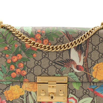 Gucci GG Supreme Monogram Tian Medium Padlock Shoulder Bag Beige Multicolor New Acero 8 of 12