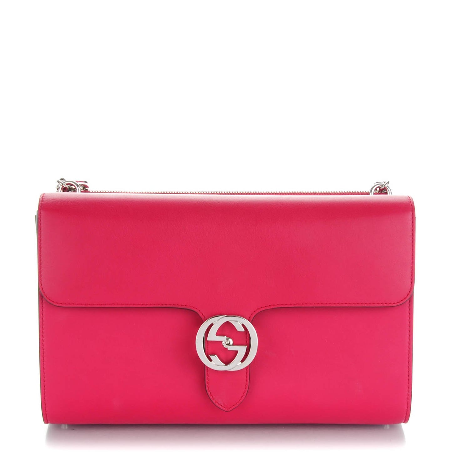 Moon Calfskin Medium Interlocking G Shoulder Bag Petunia
