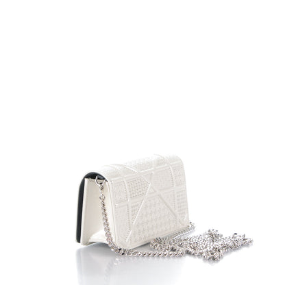Christian Dior Metallic Patent Micro-Cannage Baby Diorama Flap Bag White 3 of 7
