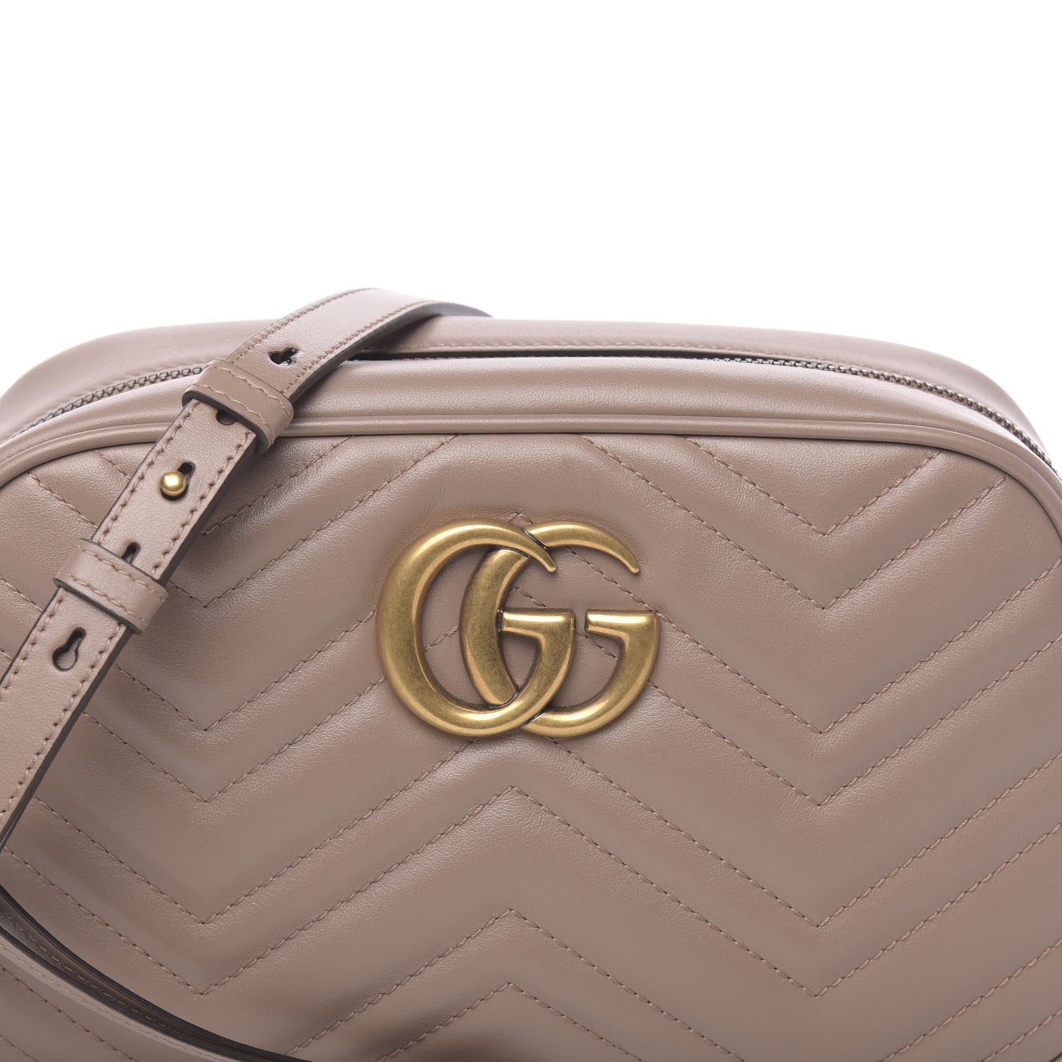 Gucci Calfskin Matelasse Small GG Marmont Chain Shoulder Bag Porcelain Rose 10 of 11