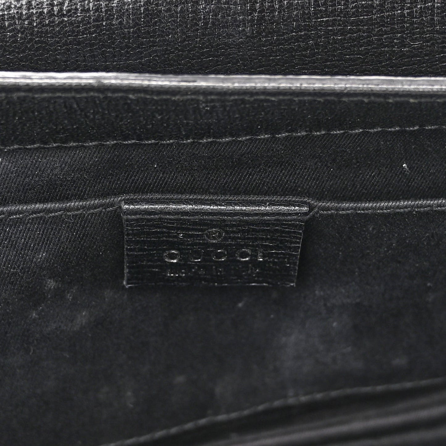 Textured Calfskin Horsebit Chain Clutch Black