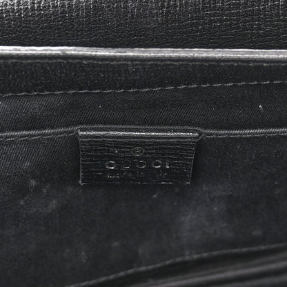 Gucci Textured Calfskin Horsebit Chain Clutch Black 6 of 10