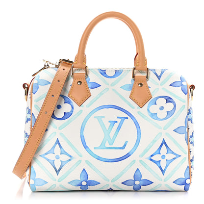 Louis Vuitton Monogram Tiles By The Pool Speedy Bandouliere 25 Lagoon Blue 1 of 12
