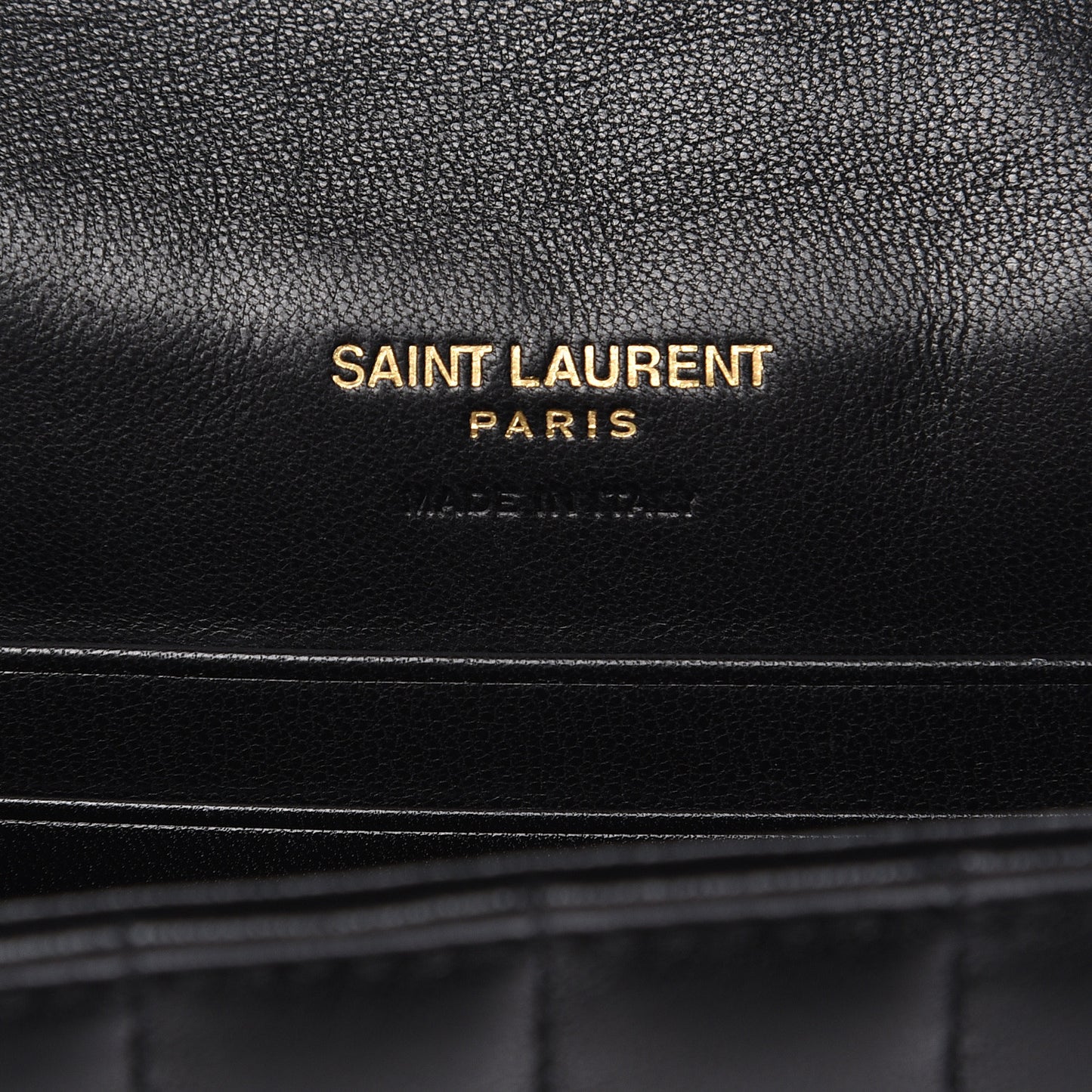 Lambskin Matelasse Monogram Vicky Tri-Fold Wallet Black