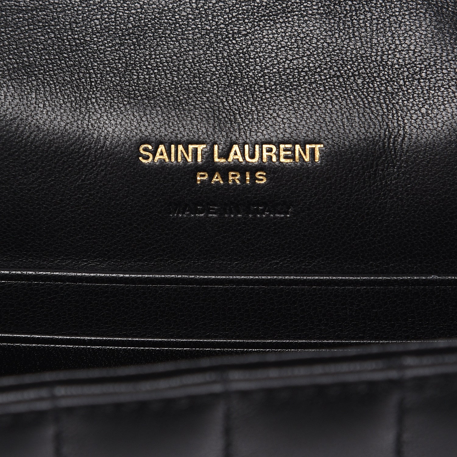 Saint Laurent Lambskin Matelasse Monogram Vicky Tri-Fold Wallet Black 6 of 7