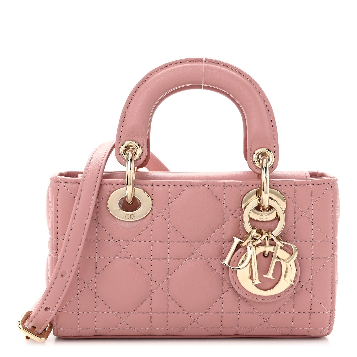 Lambskin Cannage Micro Lady D-Joy Rose De Vents