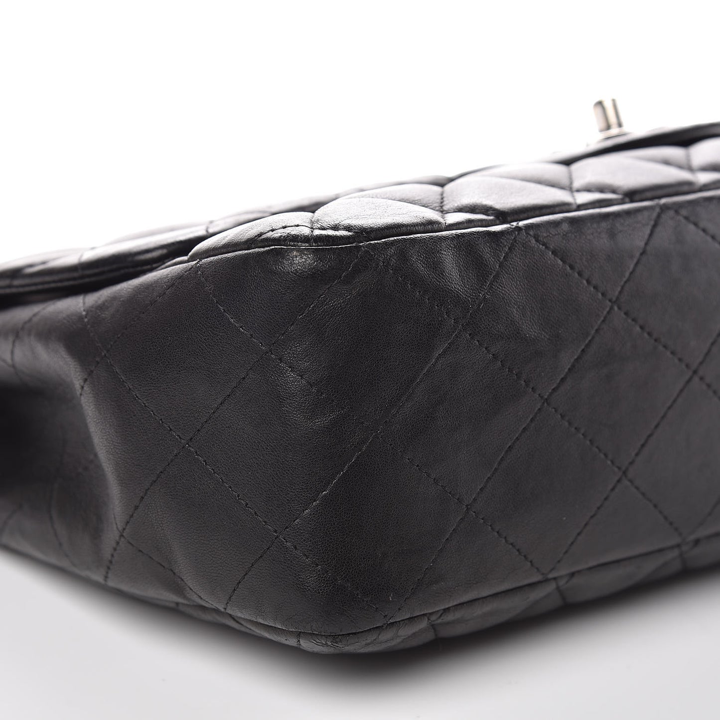 Lambskin Quilted Jumbo Single Flap Black