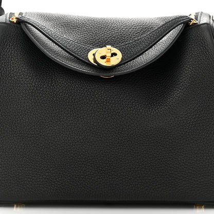 Hermes Taurillon Clemence Lindy 26 Black 8 of 11