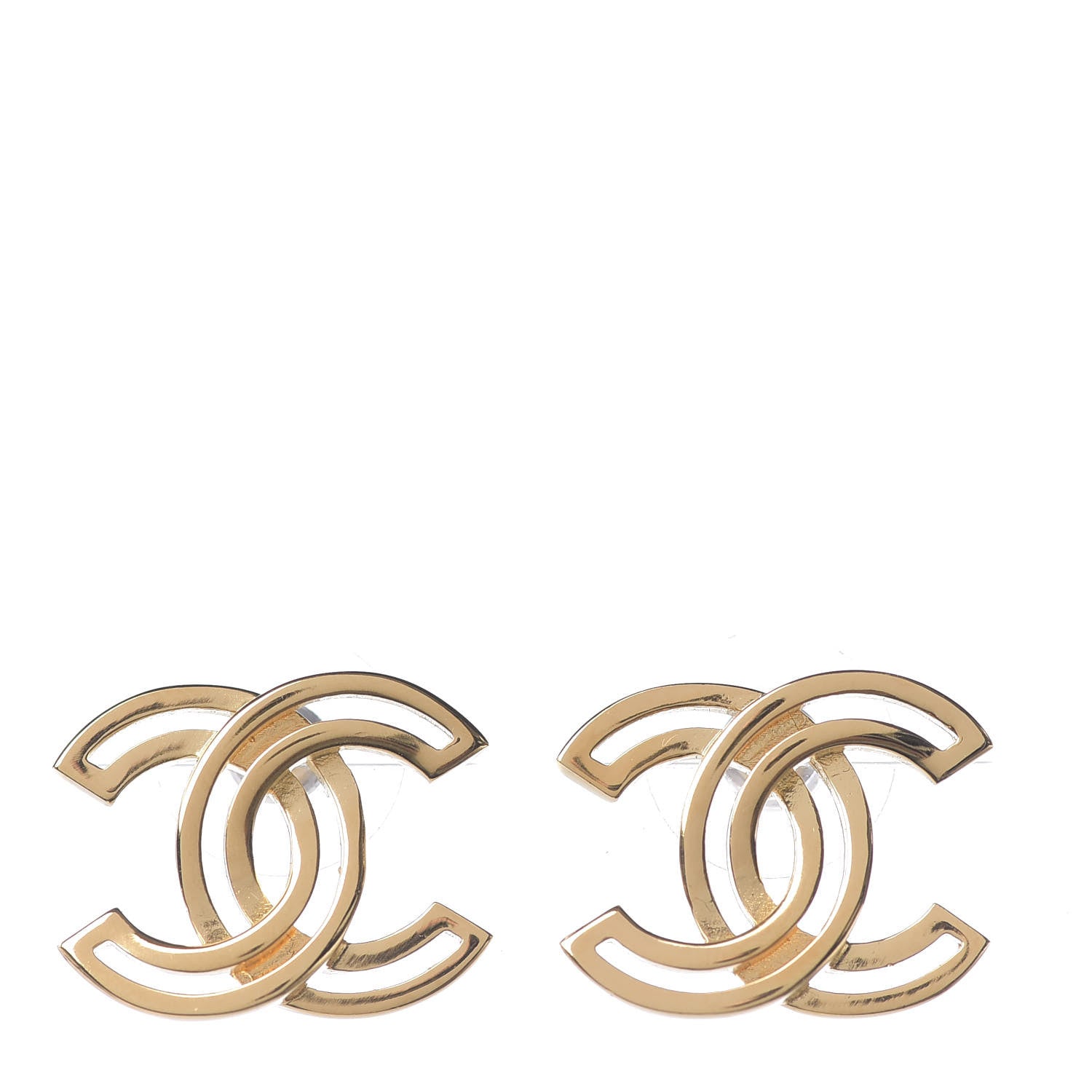 Chanel Metal Obazine CC Earrings Gold 1 of 3