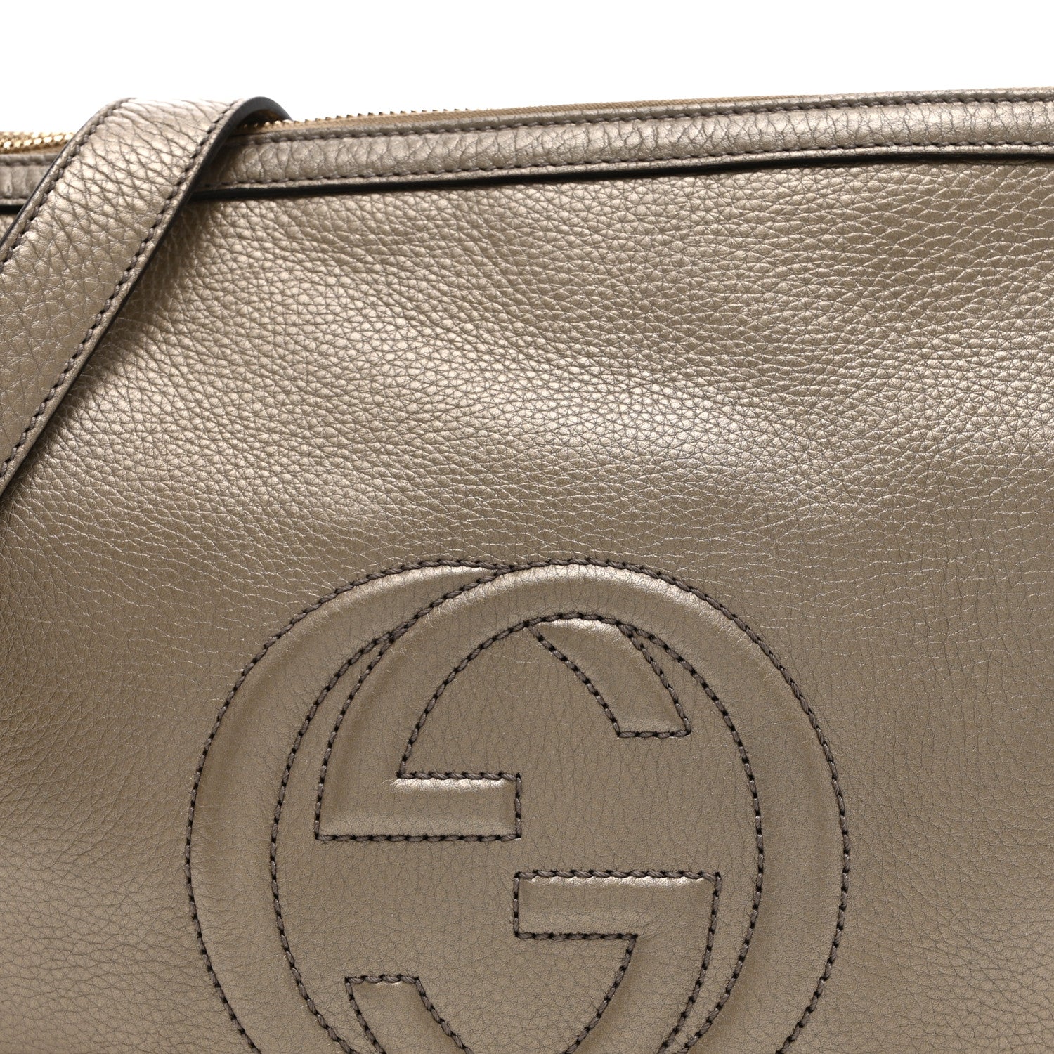 Gucci Pebbled Calfskin Small Soho Hobo Fango 9 of 11