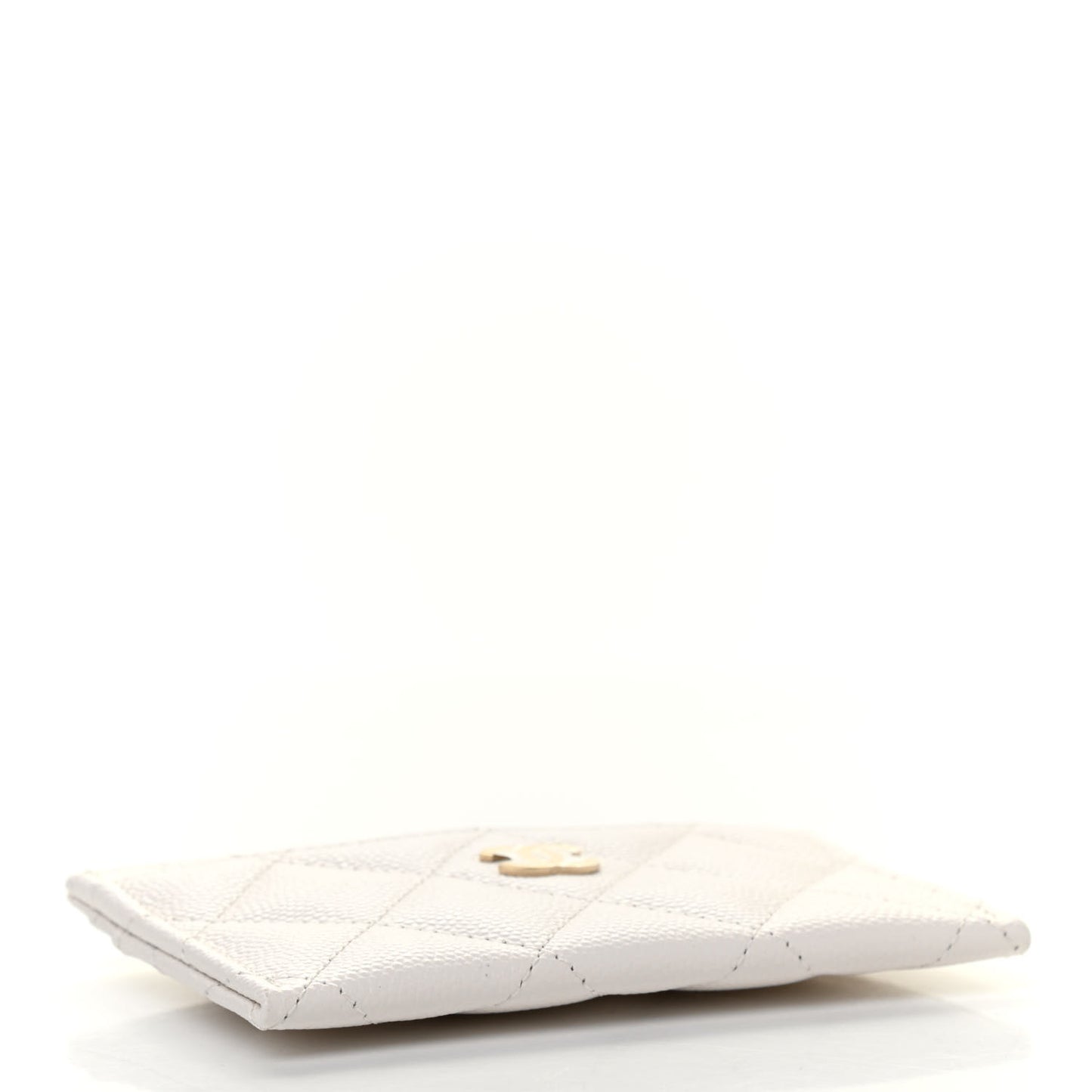 Caviar Quilted Card Holder White