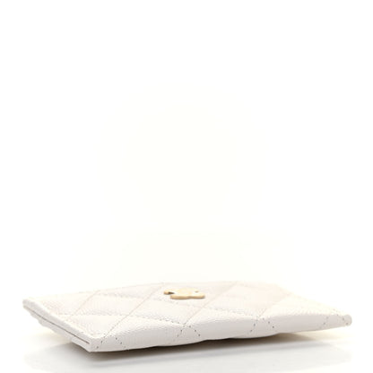 Chanel Caviar Quilted Card Holder White 4 of 9