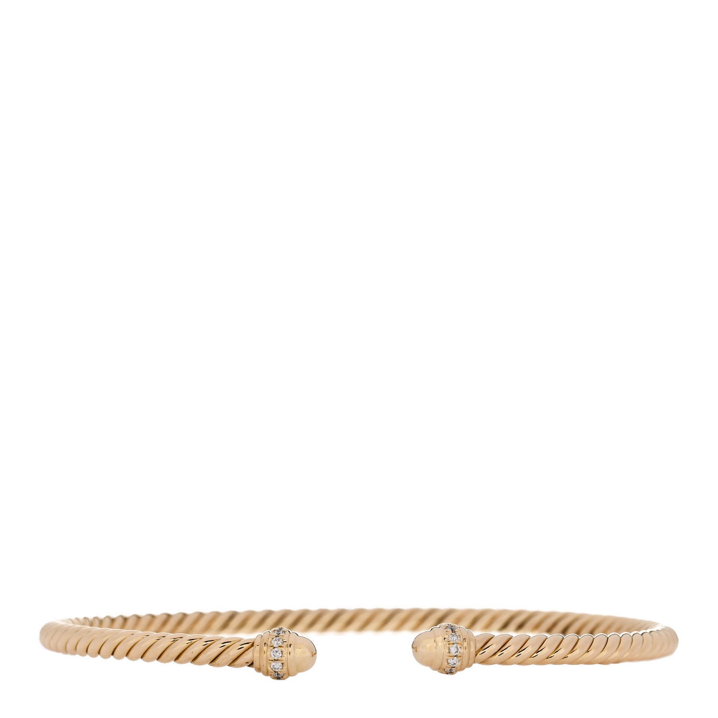 18K Yellow Gold Diamond 3mm Cablespira Bracelet