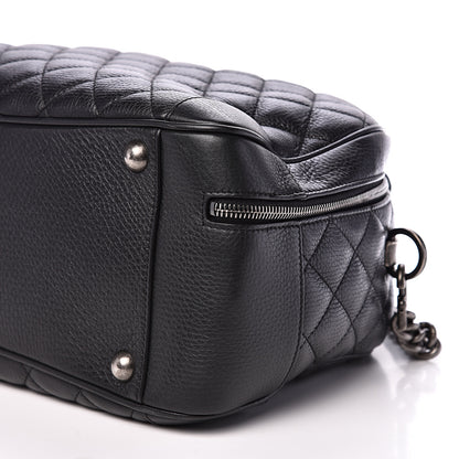 Chanel Calfskin Quilted Medium Airlines Round Trip Bowling Bag Black 9 of 12