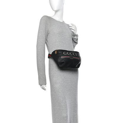Gucci Grained Calfskin Logo Belt Bag Black 2 of 10