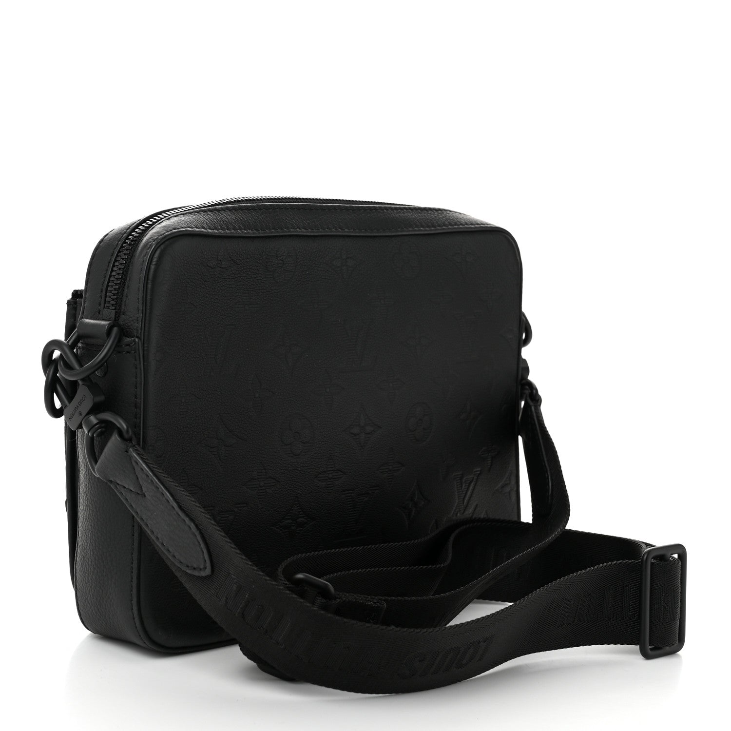 Louis Vuitton Calfskin Monogram Shadow Trio Messenger Black 3 of 9