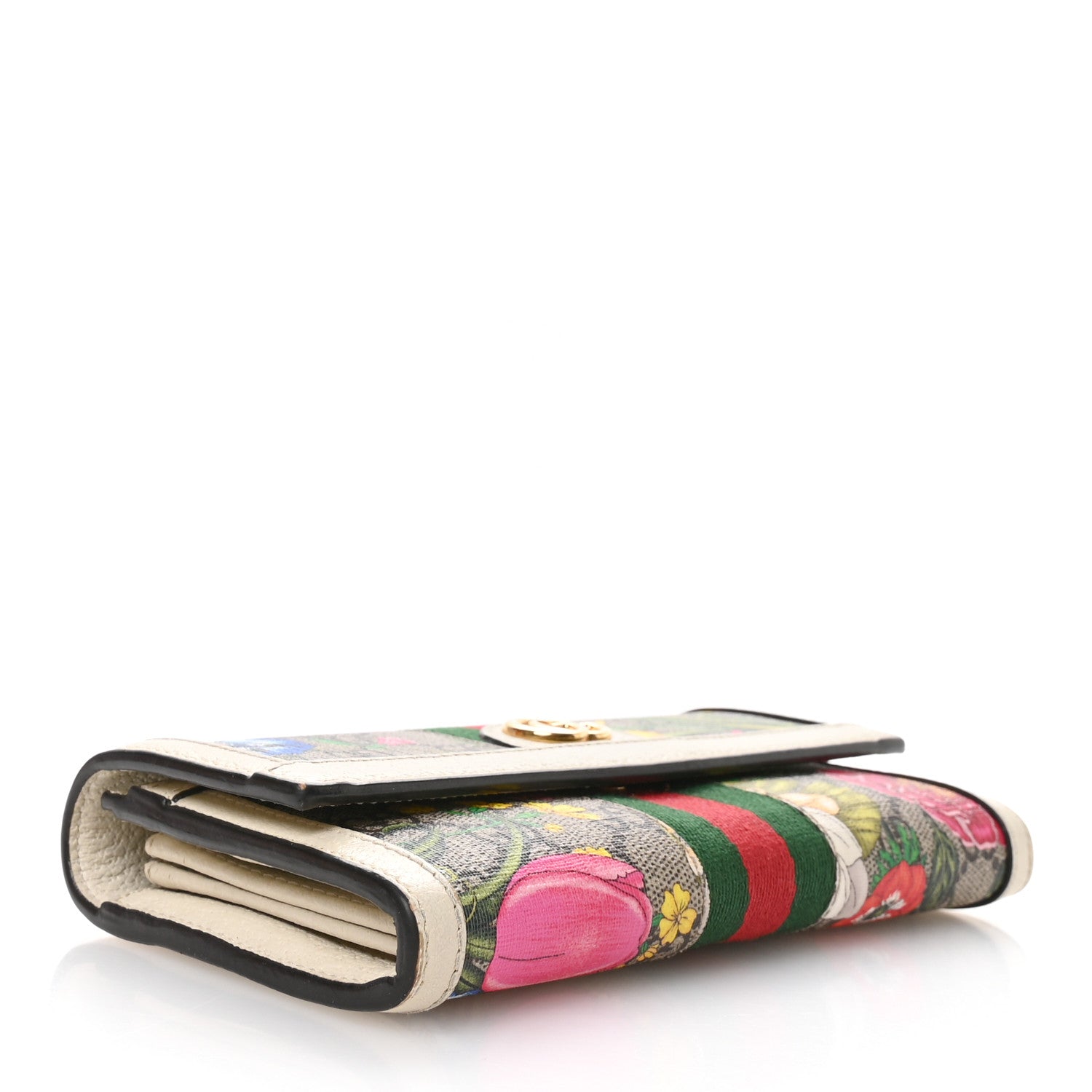 Gucci GG Supreme Monogram Flora Web Ophidia Continental Wallet White 4 of 9