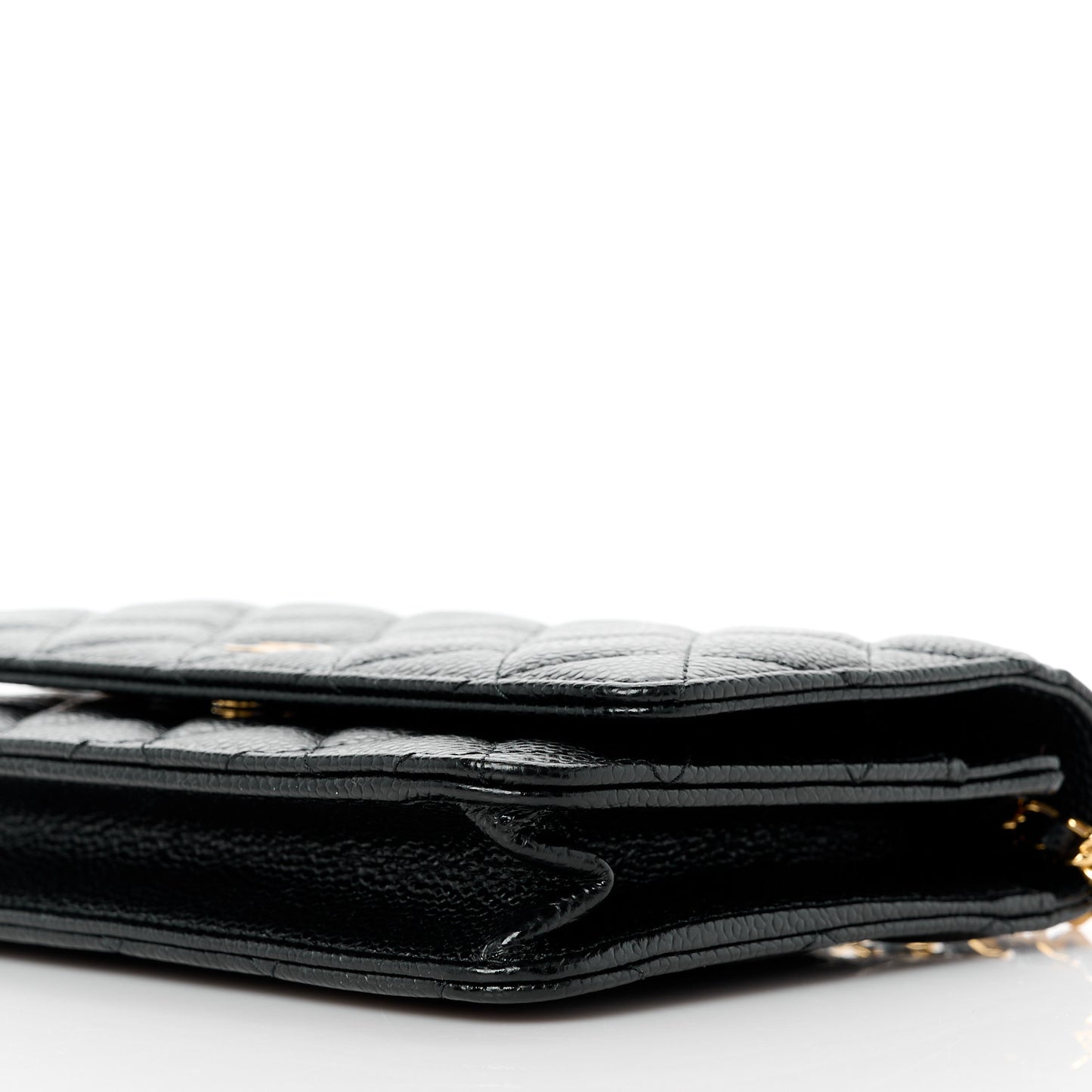 Caviar Quilted Wallet on Chain WOC Black