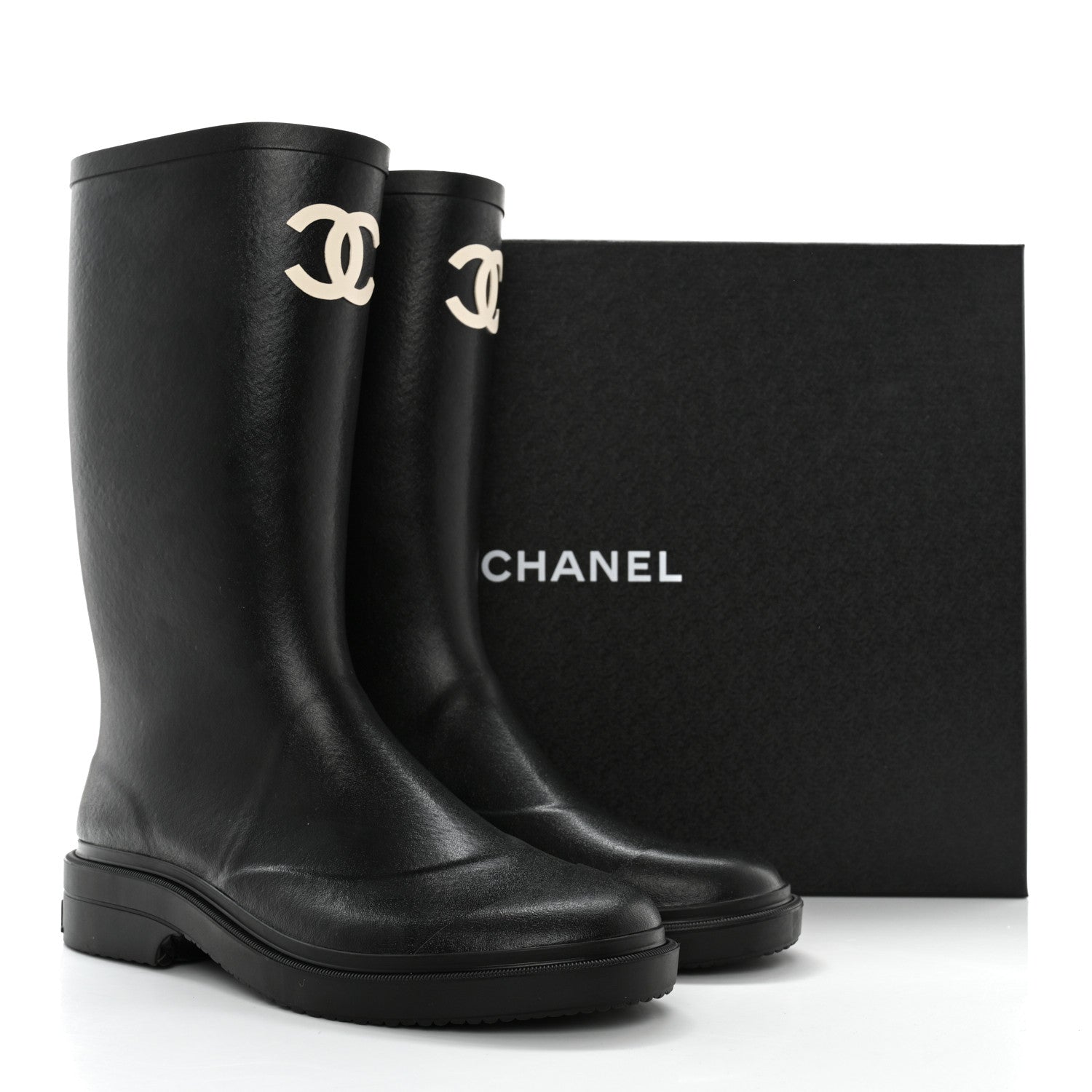 Chanel Caoutchouk CC High Boots 41 Black 9 of 9