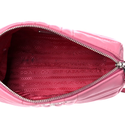 Prada Soft Calfskin Impunture Diagramme Wristlet Pouch Begonia 5 of 11