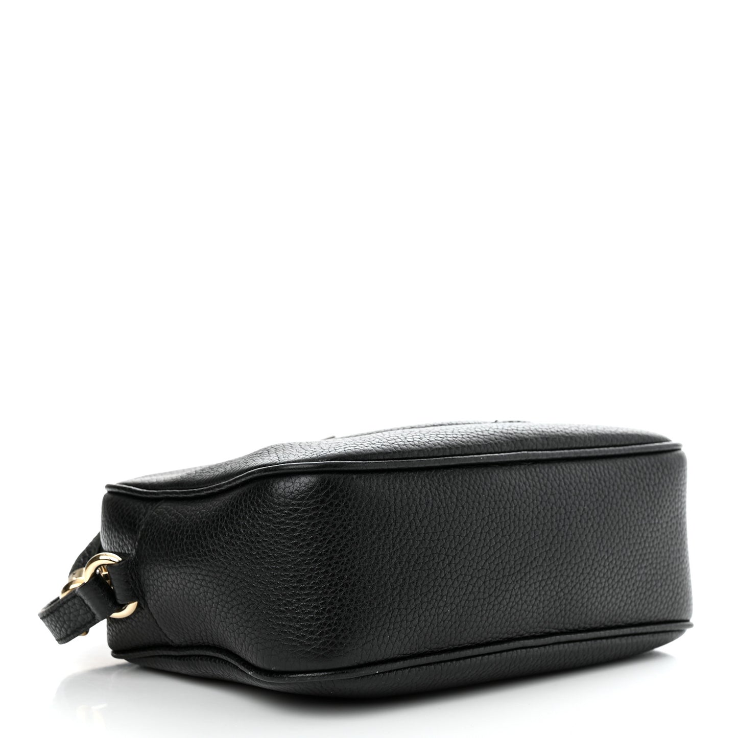 Pebbled Calfskin Small Soho Disco Bag Black