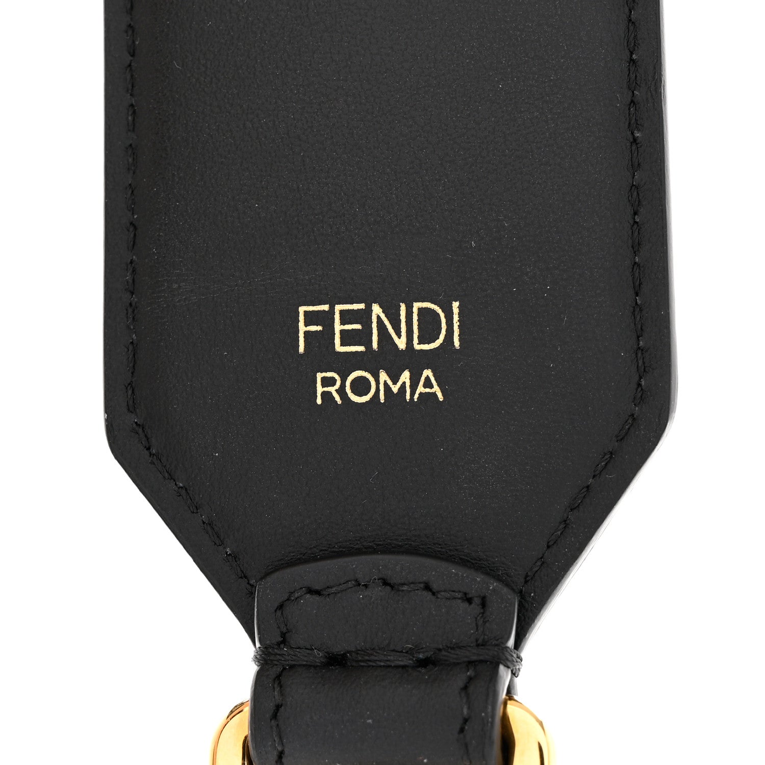 Fendi Calfskin Studded FF Mini Strap You Black Gold Silver 3 of 6