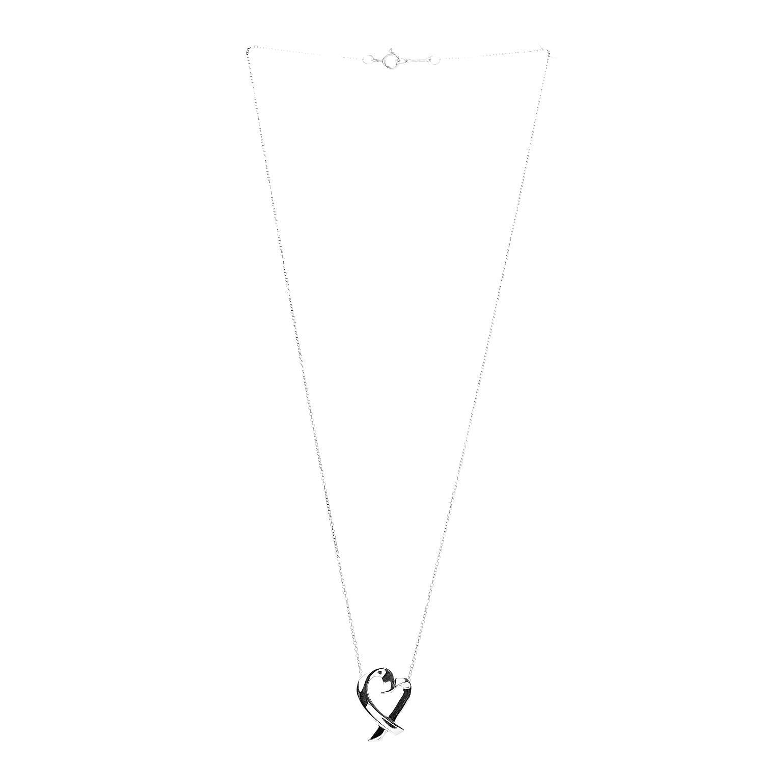 Tiffany Sterling Silver Paloma Picasso Loving Heart Pendant Necklace 3 of 5
