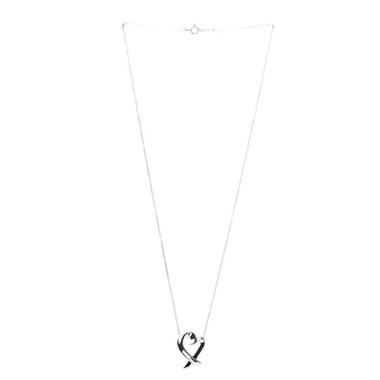 Tiffany Sterling Silver Paloma Picasso Loving Heart Pendant Necklace 3 of 5