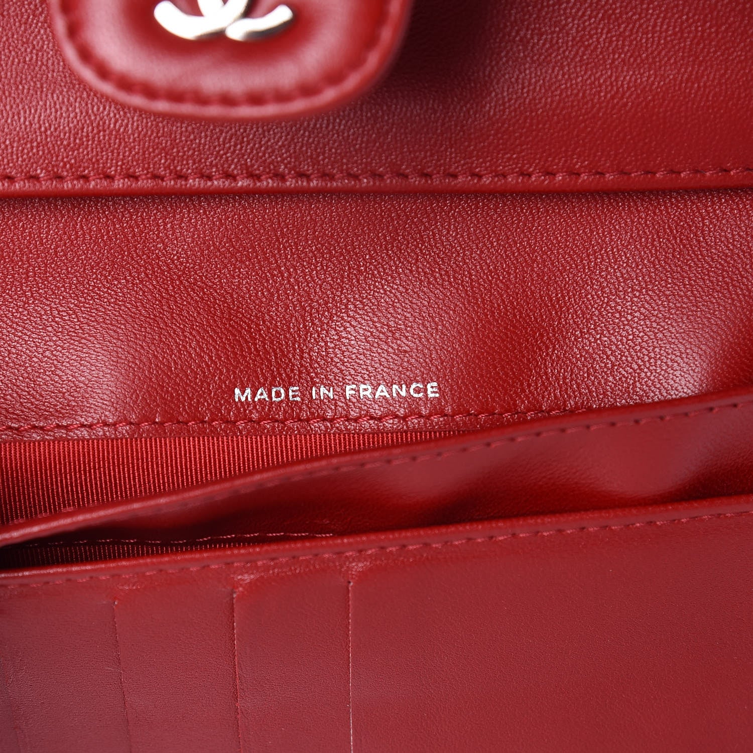 Chanel Lambskin Quilted Large Flap Wallet Red 7 of 18