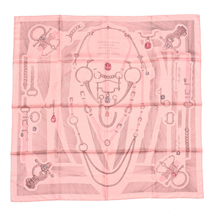 Hermes Silk Our Line Etude Pour Une Parure De Gala Scarf 90 Rose Ballerine Taupe Framboise 1 of 4
