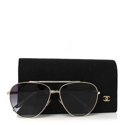 Chanel Metal Aviator Sunglasses 4279-B Gold 7 of 7