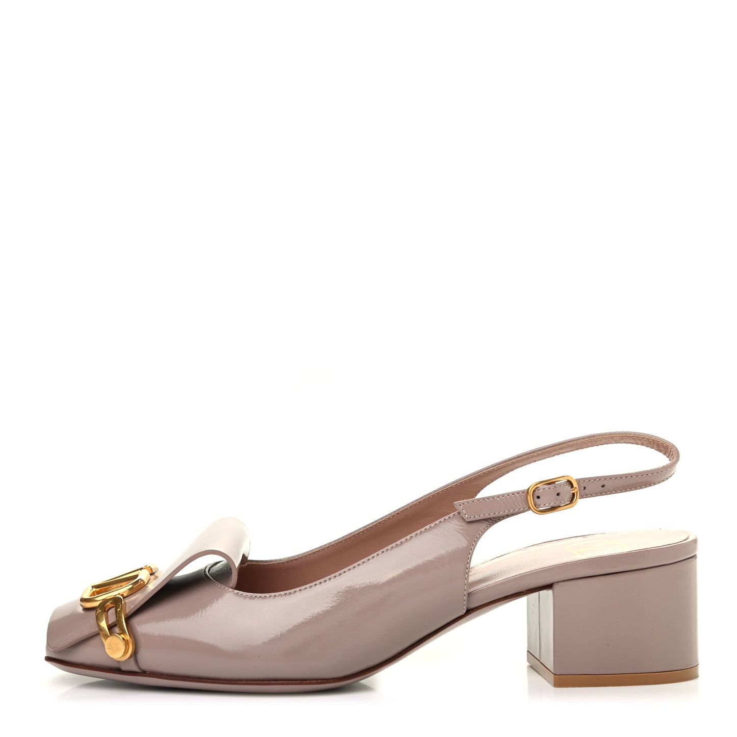 Patent Vlogo 30mm Slingback Pumps 37.5 Poudre