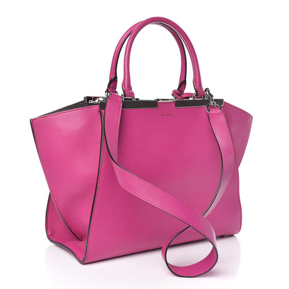 Fendi Vitello Dolce Shiny Nappa Petite 3Jours Tote Magenta Carbone 3 of 9