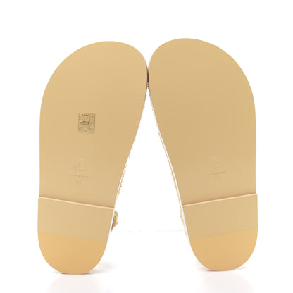 Chanel Braided Fabric Velcro Dad Sandals 38 Beige 5 of 9