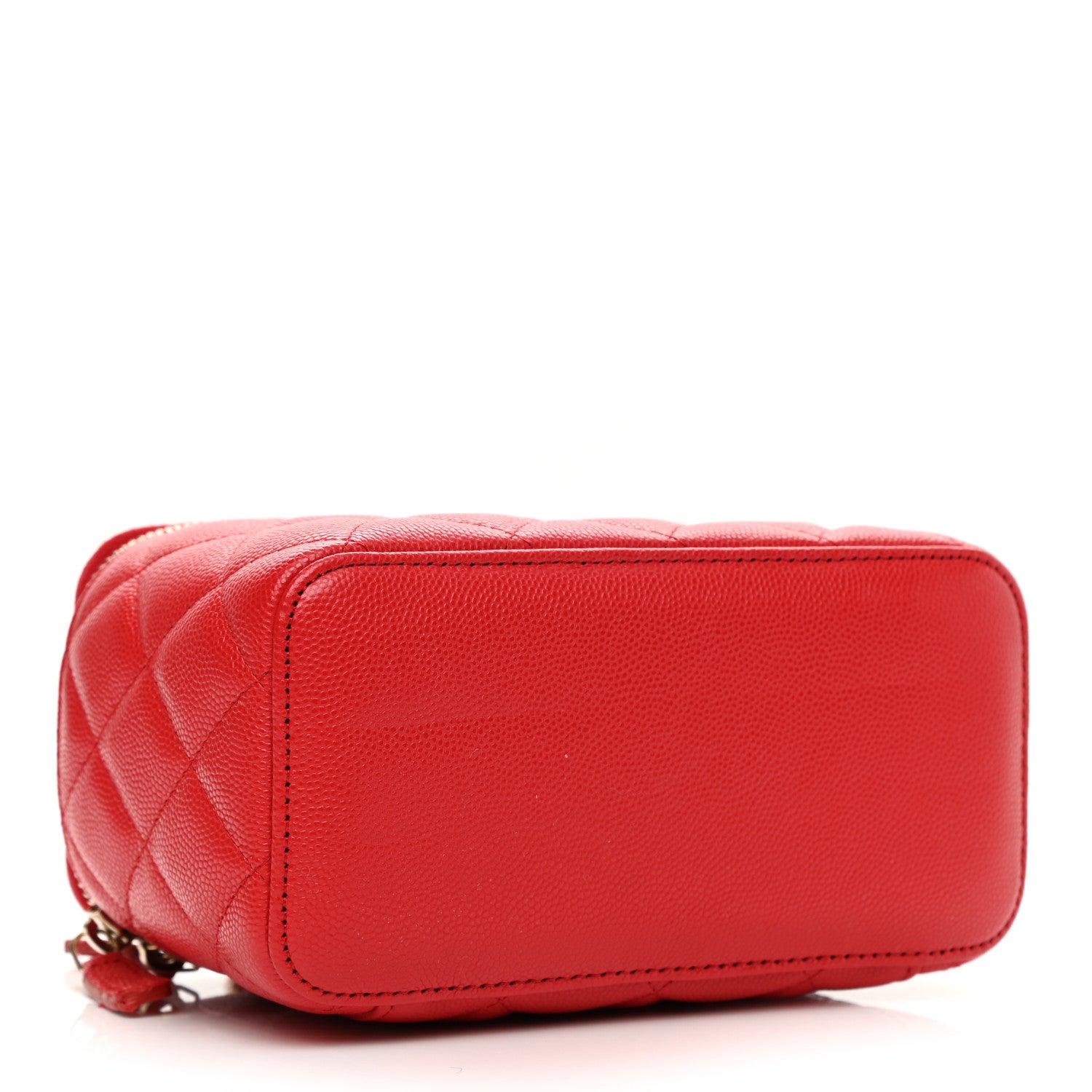 Chanel Caviar Quilted Small Vanity Case With Chain Red 4 of 12