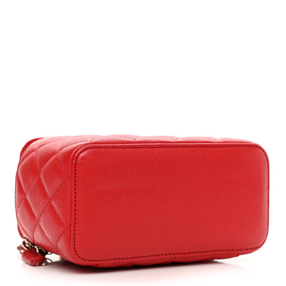 Chanel Caviar Quilted Small Vanity Case With Chain Red 4 of 12