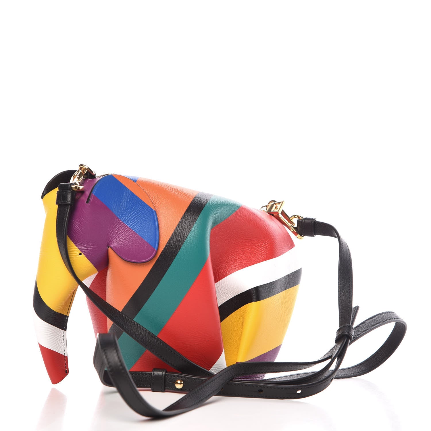 Loewe Calfskin Mini Striped Elephant Crossbody Bag Multicolor 3 of 7