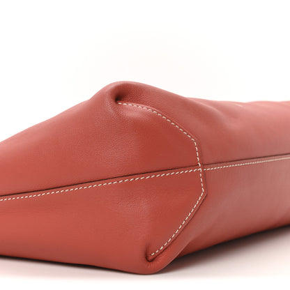 Hermes Taurillon Clemence Swift Double Sens 45 Reversible Tote Sanguine Rouge Pivoine 8 of 15