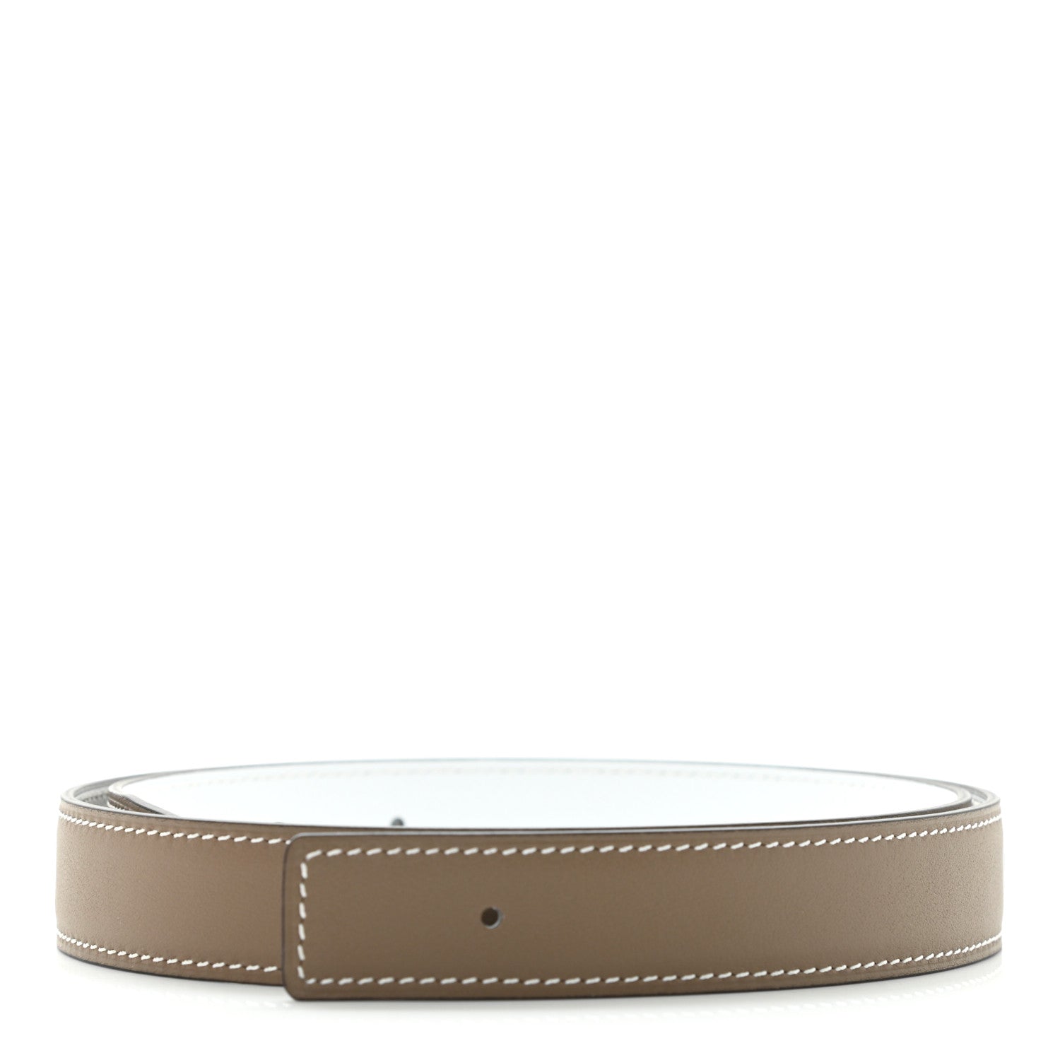 Hermes Swift Epsom 24mm Belt Strap 75 Etoupe White 1 of 5