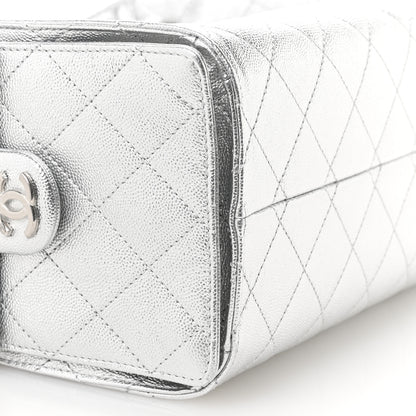 Chanel Metallic Caviar Quilted Small Chanel 25 Handbag Silver 9 of 11