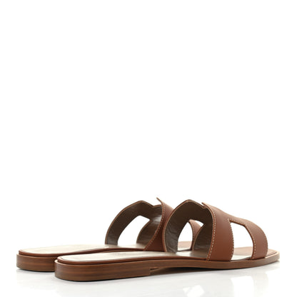 Hermes Box Calfskin Oran Sandals 41 Gold 4 of 9