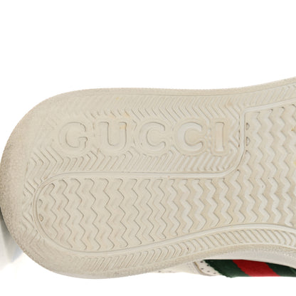 Gucci Calfskin Web Perforated Womens Platform 55mm Sneakers 37 White Bright Splash 8 of 12
