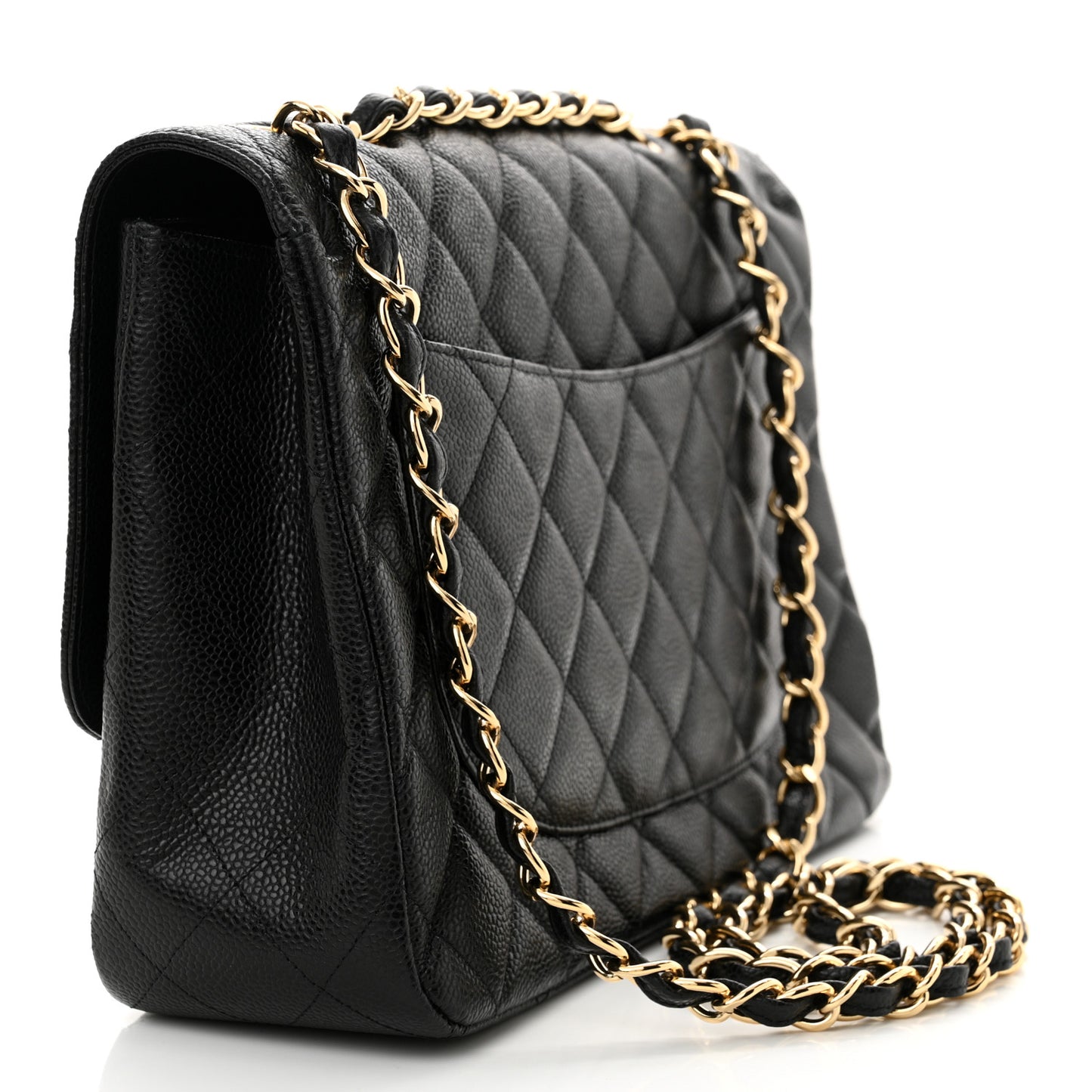 Caviar Quilted Jumbo Single Flap Black