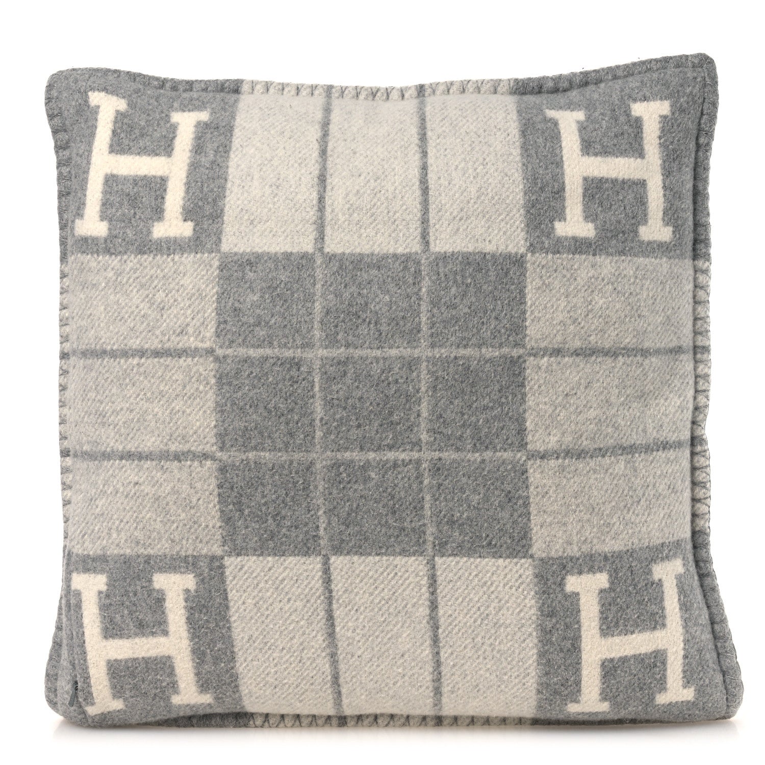 Hermes Wool Cashmere Avalon III Pillow PM Ecru Gris Clair 2 of 3