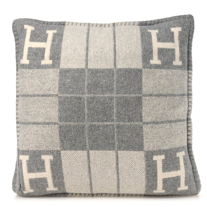 Hermes Wool Cashmere Avalon III Pillow PM Ecru Gris Clair 2 of 3