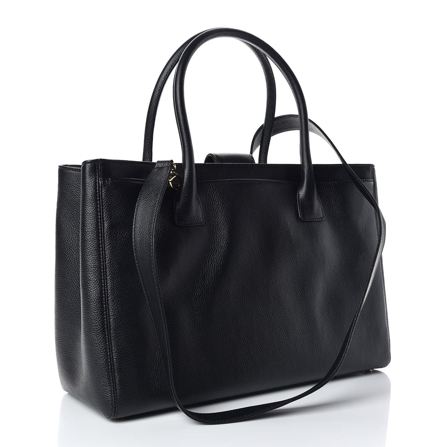 Calfskin Cerf Shopper Tote Black
