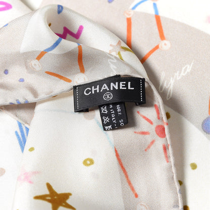 Chanel Silk Constellations CC Square Scarf Beige Multicolor 5 of 5