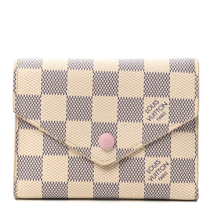 Louis Vuitton Damier Azur Victorine Wallet Rose Ballerine 1 of 7